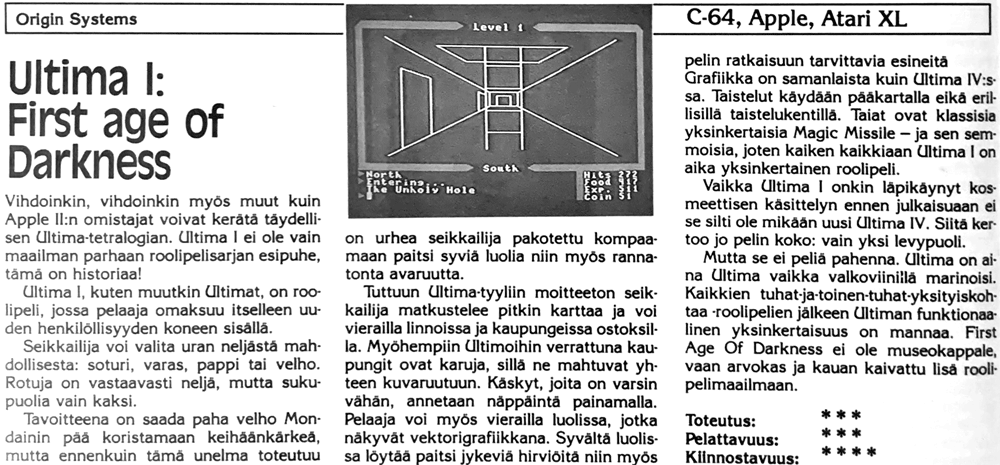 Ultima I: First age of Darkness